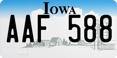 IA license plate AAF588