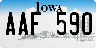 IA license plate AAF590