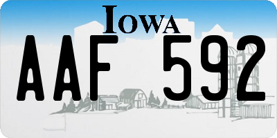 IA license plate AAF592