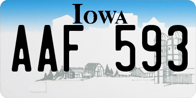 IA license plate AAF593