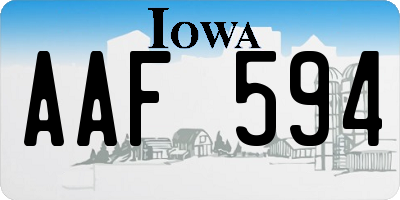 IA license plate AAF594