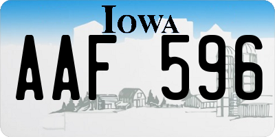IA license plate AAF596