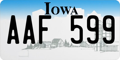 IA license plate AAF599