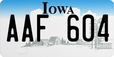 IA license plate AAF604