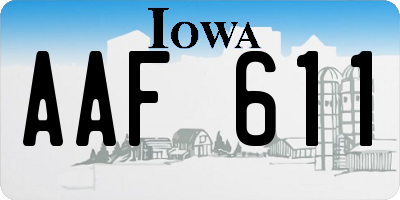 IA license plate AAF611