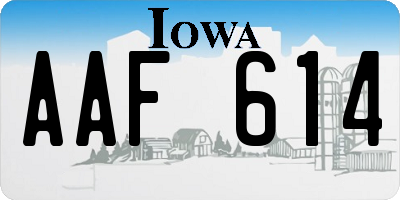 IA license plate AAF614