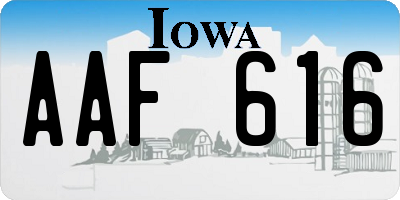 IA license plate AAF616