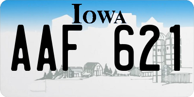 IA license plate AAF621