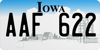 IA license plate AAF622