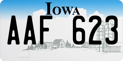 IA license plate AAF623