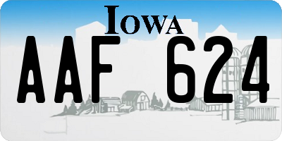 IA license plate AAF624