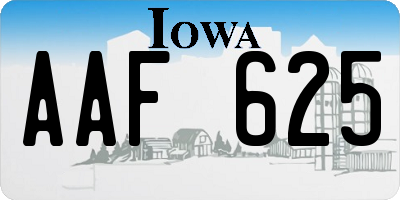 IA license plate AAF625