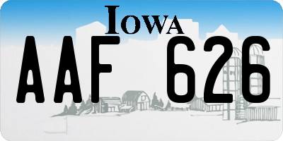 IA license plate AAF626