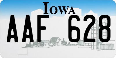 IA license plate AAF628