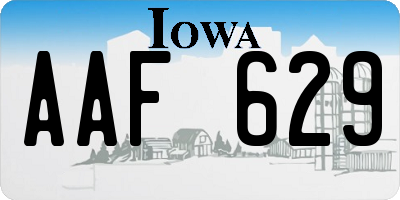 IA license plate AAF629