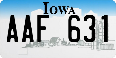 IA license plate AAF631