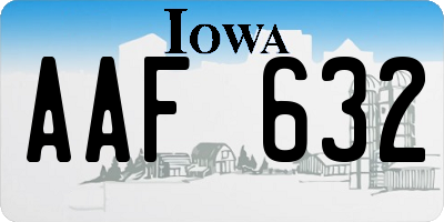 IA license plate AAF632