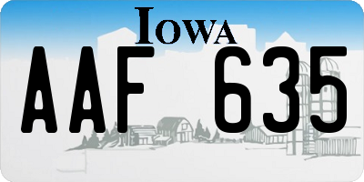 IA license plate AAF635