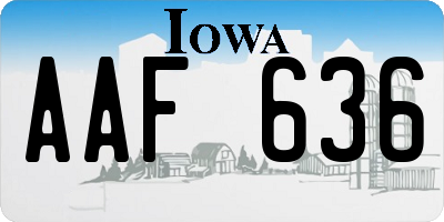 IA license plate AAF636