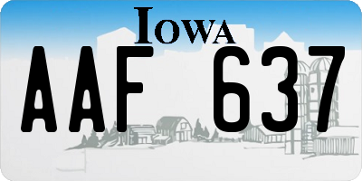 IA license plate AAF637