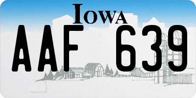 IA license plate AAF639