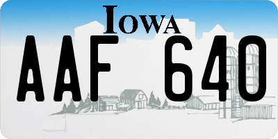 IA license plate AAF640