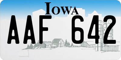 IA license plate AAF642