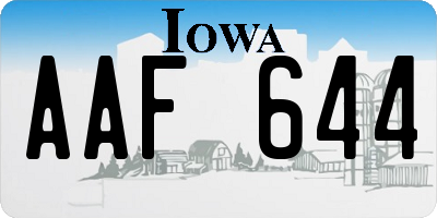 IA license plate AAF644