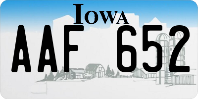 IA license plate AAF652