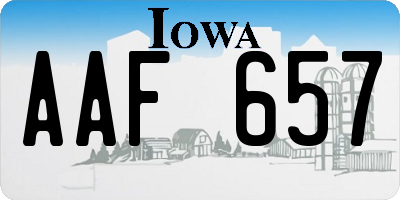IA license plate AAF657