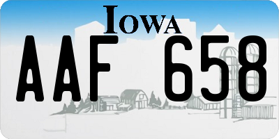 IA license plate AAF658