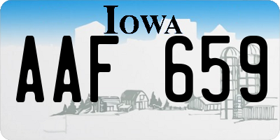 IA license plate AAF659