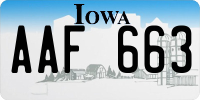 IA license plate AAF663