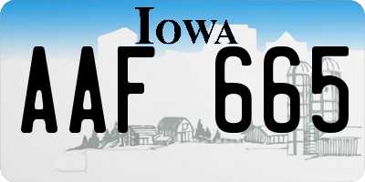 IA license plate AAF665