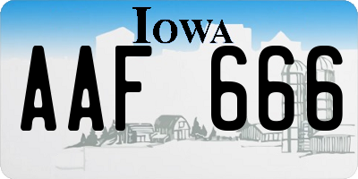 IA license plate AAF666