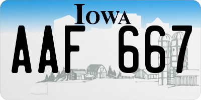 IA license plate AAF667