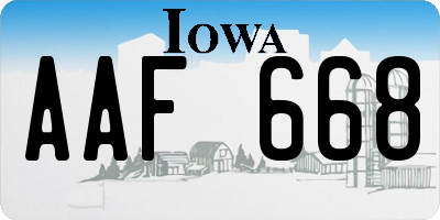 IA license plate AAF668