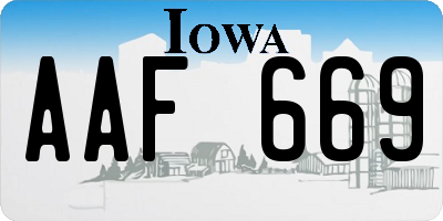 IA license plate AAF669