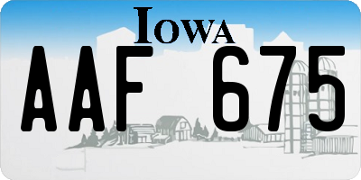 IA license plate AAF675