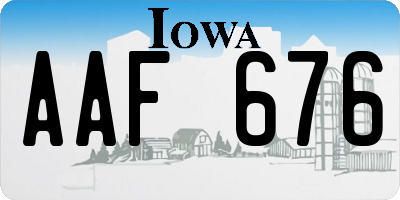 IA license plate AAF676