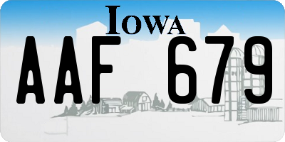 IA license plate AAF679