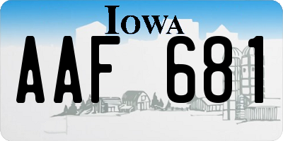 IA license plate AAF681