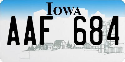 IA license plate AAF684