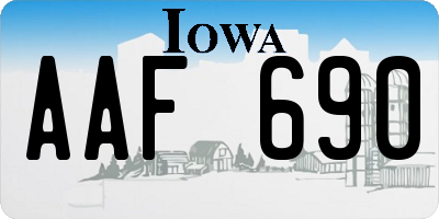 IA license plate AAF690