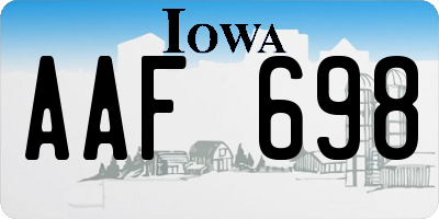 IA license plate AAF698