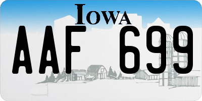 IA license plate AAF699