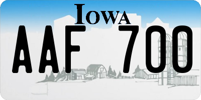 IA license plate AAF700