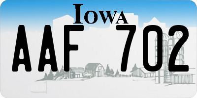 IA license plate AAF702