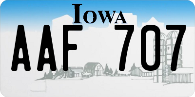 IA license plate AAF707