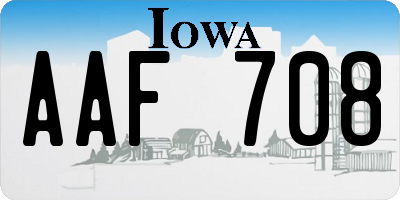 IA license plate AAF708
